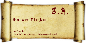 Bocsan Mirjam névjegykártya